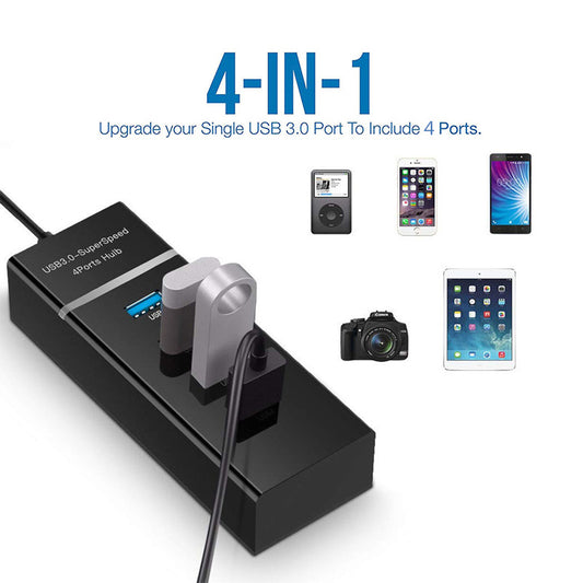 Concentrador USB 4 en 1 2.0 3.0, divisor de alta velocidad, adaptador USB multidivisor, cable expansor para PC de escritorio, adaptador para portátil, concentrador USB